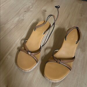 J Crew vintage wedge platform sandals 7